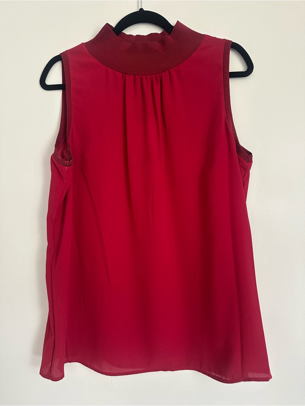 Sleeveless Red Mock Neck Women's Top by Calvin Klein